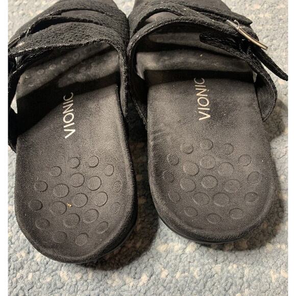 VIONIC Rio Lizard US 10 Wide Women’s Black Snake Print Adjustable Straps - Picture 3 of 5